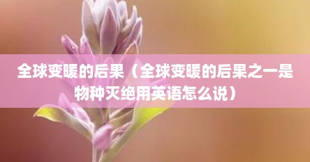 全球变暖的后果（全球变暖的后果之一是物种灭绝用英语怎么说）