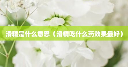 滑精是什么意思（滑精吃什么药效果最好）