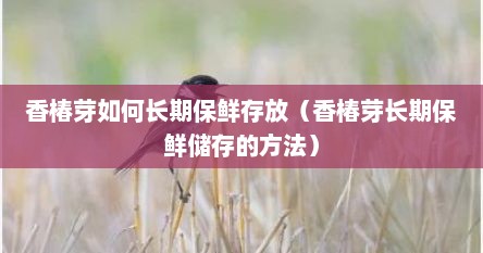 香椿芽如何长期保鲜存放（香椿芽长期保鲜储存的方法）