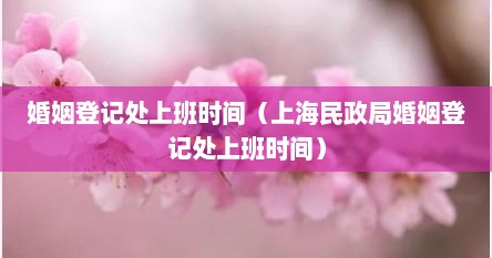 婚姻登记处上班时间（上海民政局婚姻登记处上班时间）