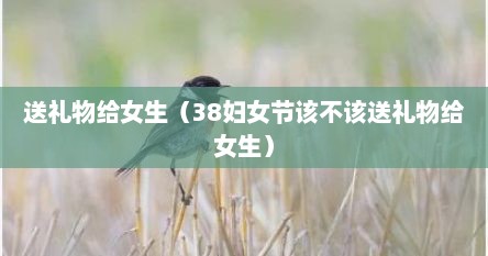 送礼物给女生（38妇女节该不该送礼物给女生）