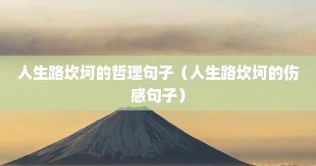 人生路坎坷的哲理句子（人生路坎坷的伤感句子）