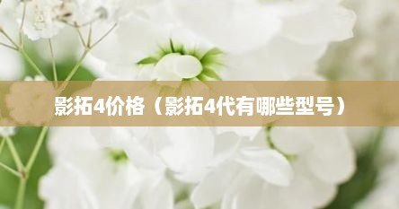 影拓4价格（影拓4代有哪些型号）