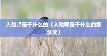 入殓师是干什么的（入殓师是干什么的怎么读）