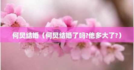 何炅结婚（何炅结婚了吗?他多大了?）