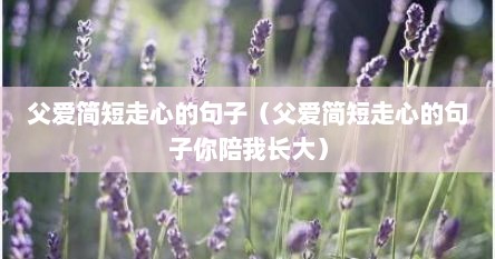 父爱简短走心的句子（父爱简短走心的句子你陪我长大）