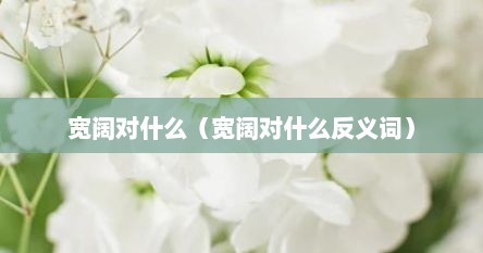 宽阔对什么（宽阔对什么反义词）