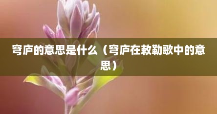 穹庐的意思是什么（穹庐在敕勒歌中的意思）