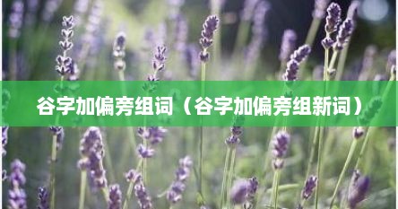 谷字加偏旁组词（谷字加偏旁组新词）