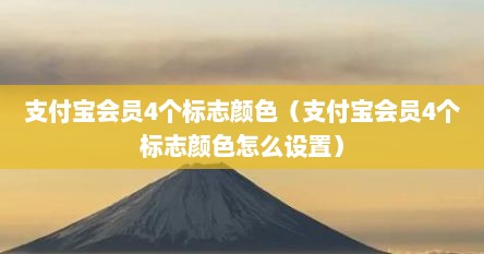 支付宝会员4个标志颜色（支付宝会员4个标志颜色怎么设置）