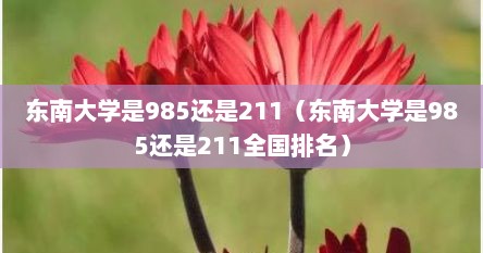 东南大学是985还是211（东南大学是985还是211全国排名）