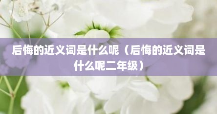 后悔的近义词是什么呢（后悔的近义词是什么呢二年级）