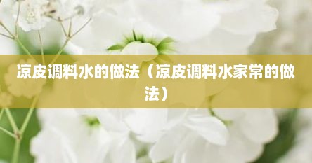 凉皮调料水的做法（凉皮调料水家常的做法）