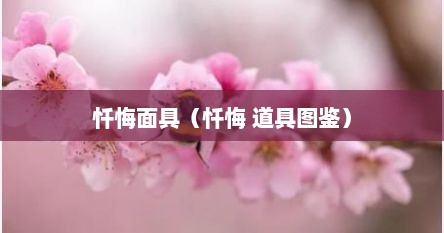 忏悔面具（忏悔 道具图鉴）