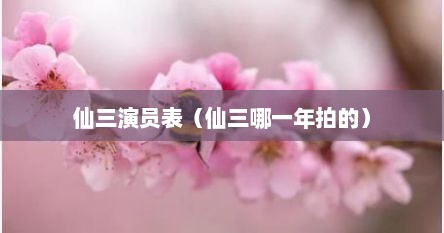 仙三演员表（仙三哪一年拍的）