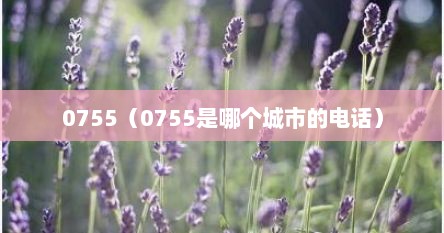 0755（0755是哪个城市的电话）