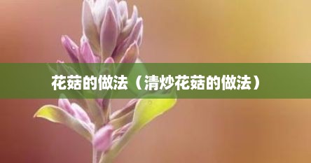 花菇的做法（清炒花菇的做法）