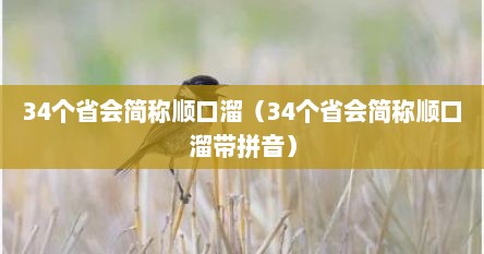 34个省会简称顺口溜（34个省会简称顺口溜带拼音）