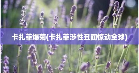 卡扎菲爆菊(卡扎菲涉性丑闻惊动全球)