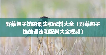 野菜包子馅的调法和配料大全（野菜包子馅的调法和配料大全视频）