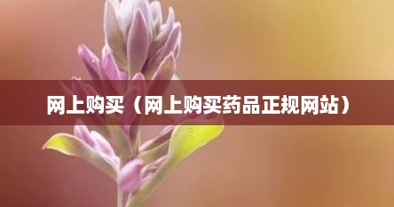 网上购买（网上购买药品正规网站）