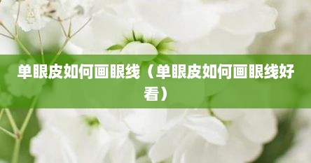 单眼皮如何画眼线（单眼皮如何画眼线好看）