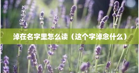 淖在名字里怎么读（这个字淖念什么）