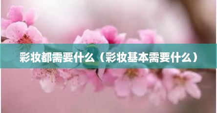 彩妆都需要什么（彩妆基本需要什么）