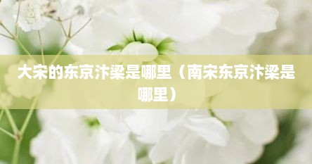 大宋的东京汴梁是哪里（南宋东京汴梁是哪里）