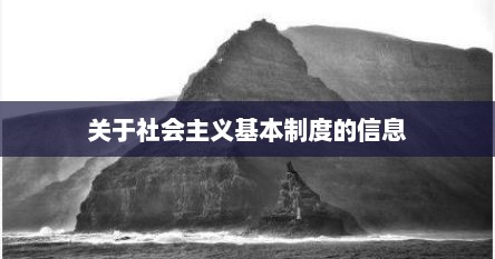 关于社会主义基本制度的信息