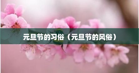 元旦节的习俗（元旦节的风俗）