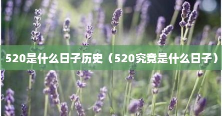 520是什么日子历史（520究竟是什么日子）