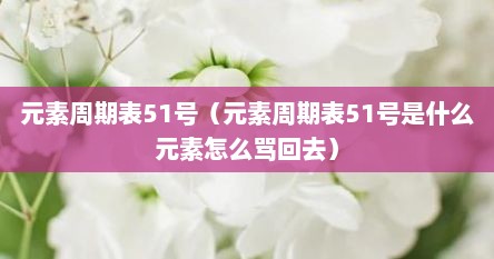 元素周期表51号（元素周期表51号是什么元素怎么骂回去）