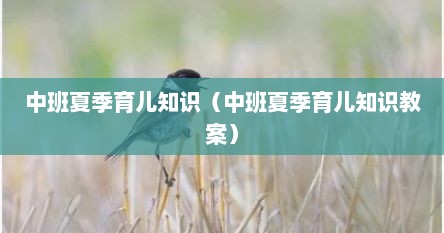 中班夏季育儿知识（中班夏季育儿知识教案）