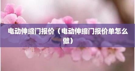 电动伸缩门报价（电动伸缩门报价单怎么做）