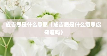 成吉思是什么意思（成吉思是什么意思你知道吗）