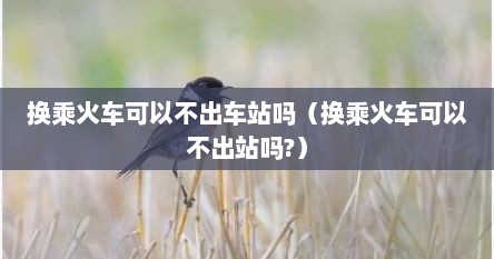 换乘火车可以不出车站吗（换乘火车可以不出站吗?）