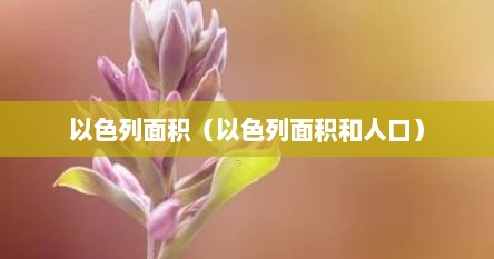 以色列面积（以色列面积和人口）