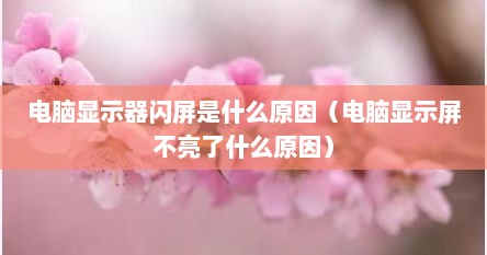 电脑显示器闪屏是什么原因（电脑显示屏不亮了什么原因）