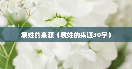 袁姓的来源（袁姓的来源30字）