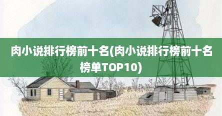 肉小说排行榜前十名(肉小说排行榜前十名榜单TOP10)