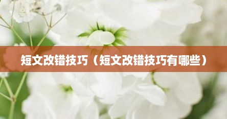 短文改错技巧（短文改错技巧有哪些）