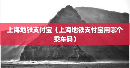 上海地铁支付宝（上海地铁支付宝用哪个乘车码）