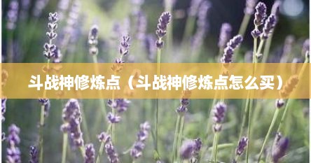 斗战神修炼点（斗战神修炼点怎么买）