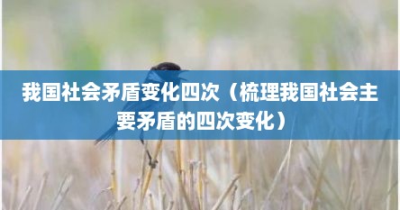 我国社会矛盾变化四次（梳理我国社会主要矛盾的四次变化）