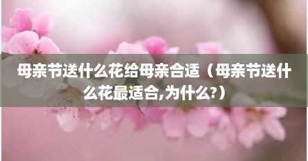 母亲节送什么花给母亲合适（母亲节送什么花最适合,为什么?）