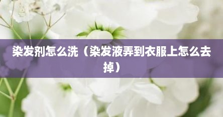 染发剂怎么洗（染发液弄到衣服上怎么去掉）