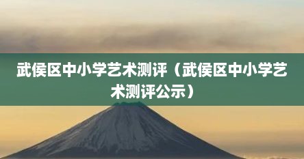 武侯区中小学艺术测评（武侯区中小学艺术测评公示）