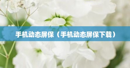 手机动态屏保（手机动态屏保下载）