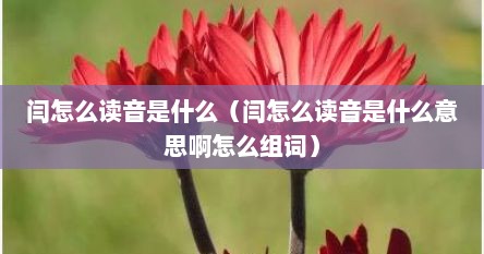 闫怎么读音是什么（闫怎么读音是什么意思啊怎么组词）